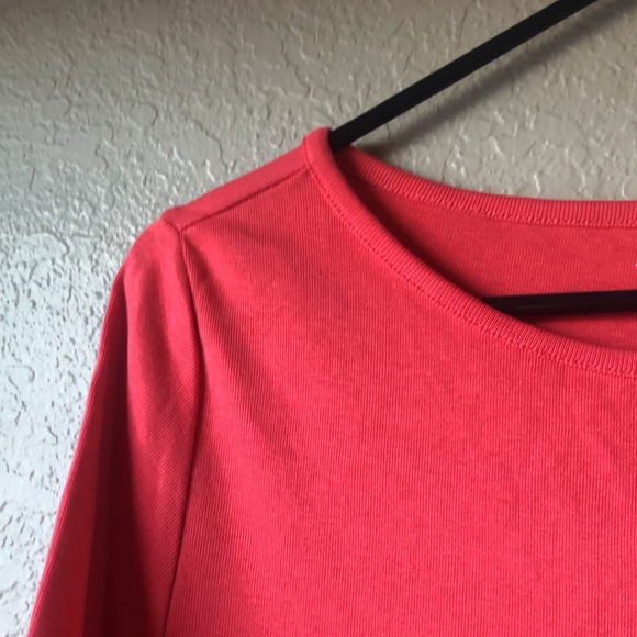 Women’s Shirt Top Tommy Hilfiger Orange Short Sleeve Crew Neck Shirt Size Medium - Picture 2 of 10